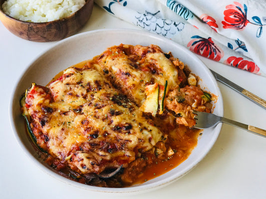 Lasaña de Calabacín y Atún en Freidora doble