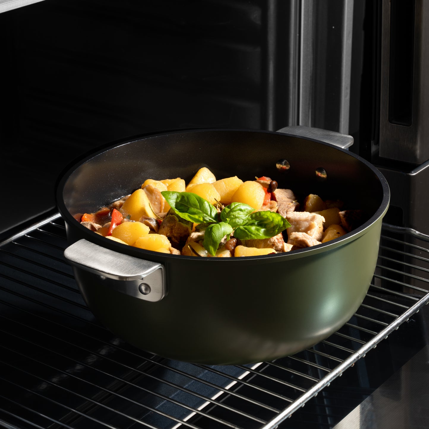 Batería de cocina de 10 piezas MasterPRO apilable de aluminio fundido - Share & Play