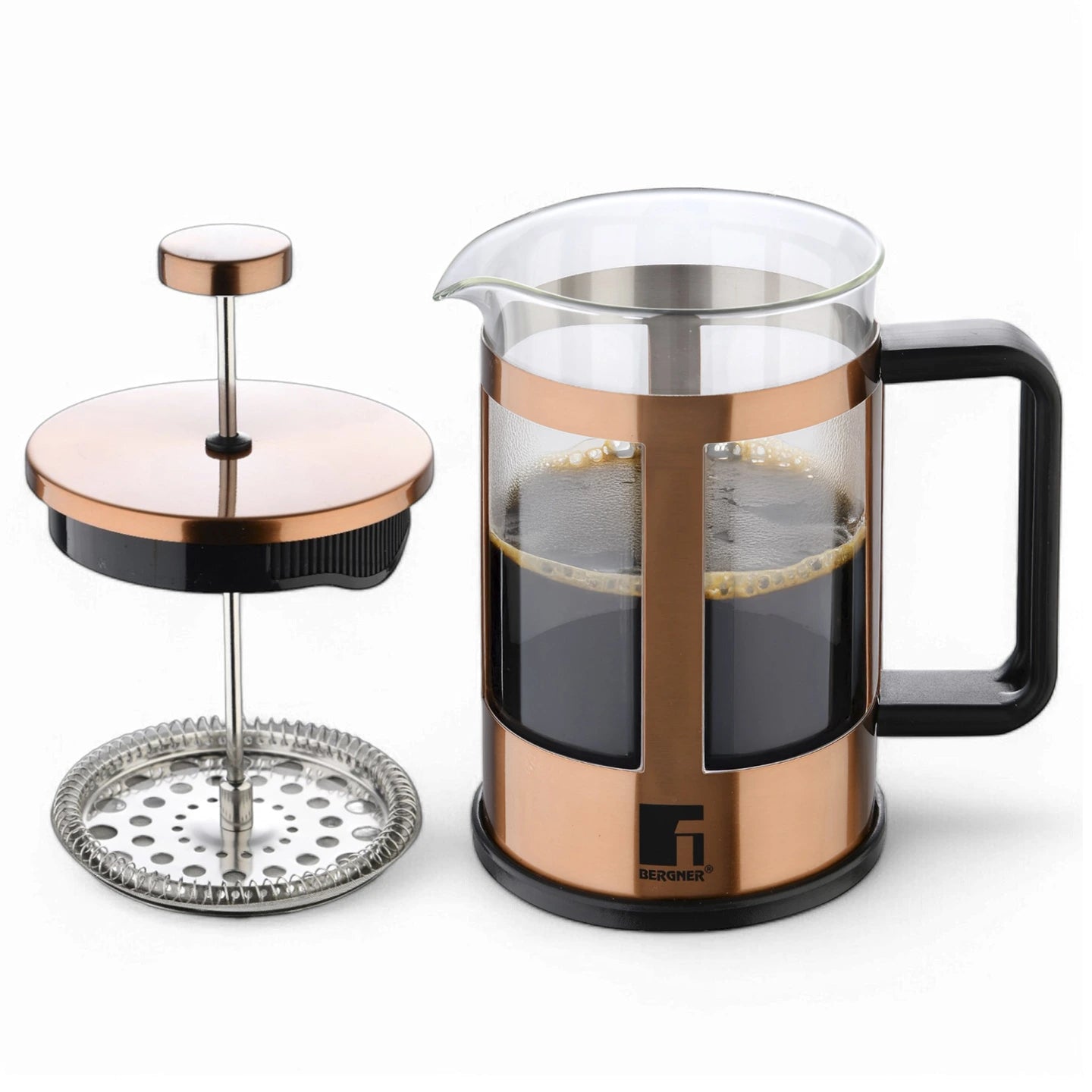 Cafetera de Émbolo de vídrio 800ml Copper - Bergner