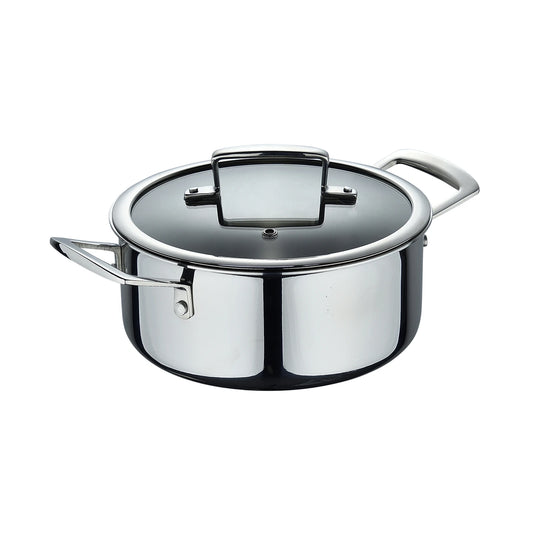 Cacerola de acero inox sin revestimiento con tapa LEGACY - MasterPRO