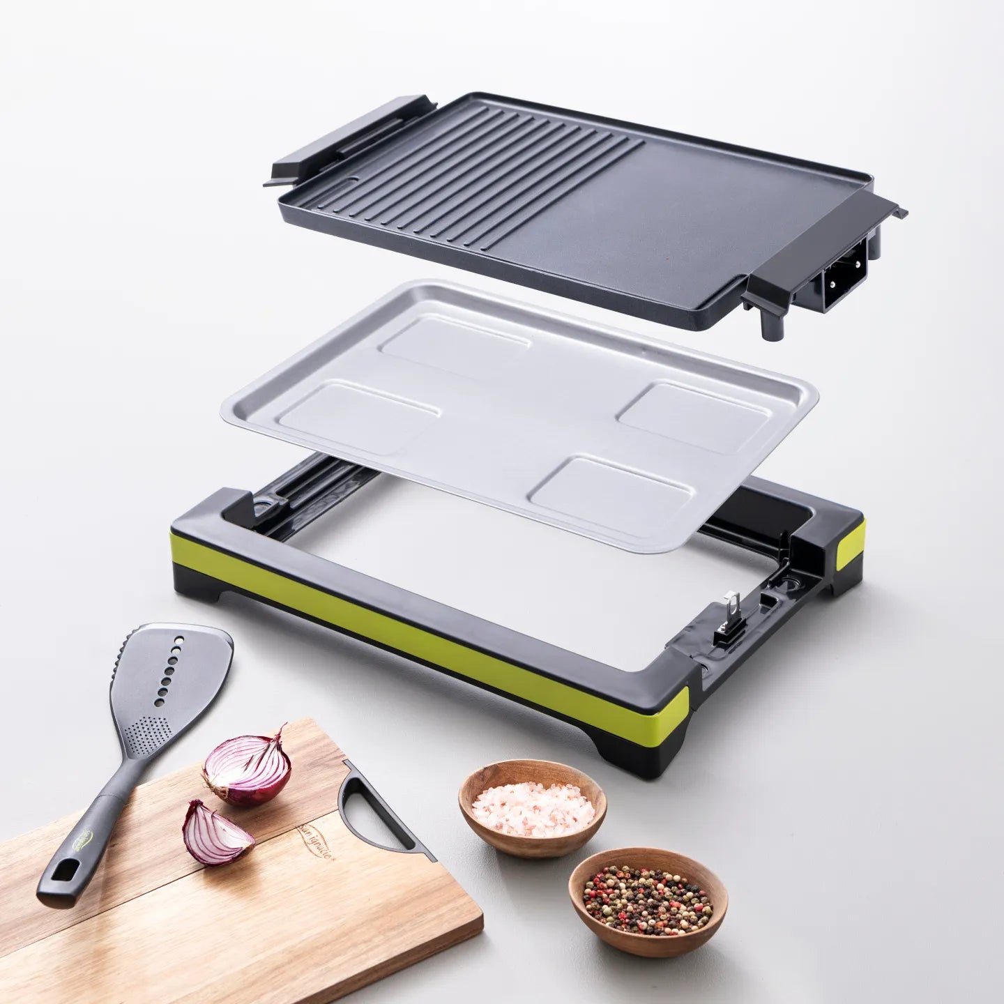 Plancha eléctrica grill Bergner de 2000W 37x24.5cm - XTRA