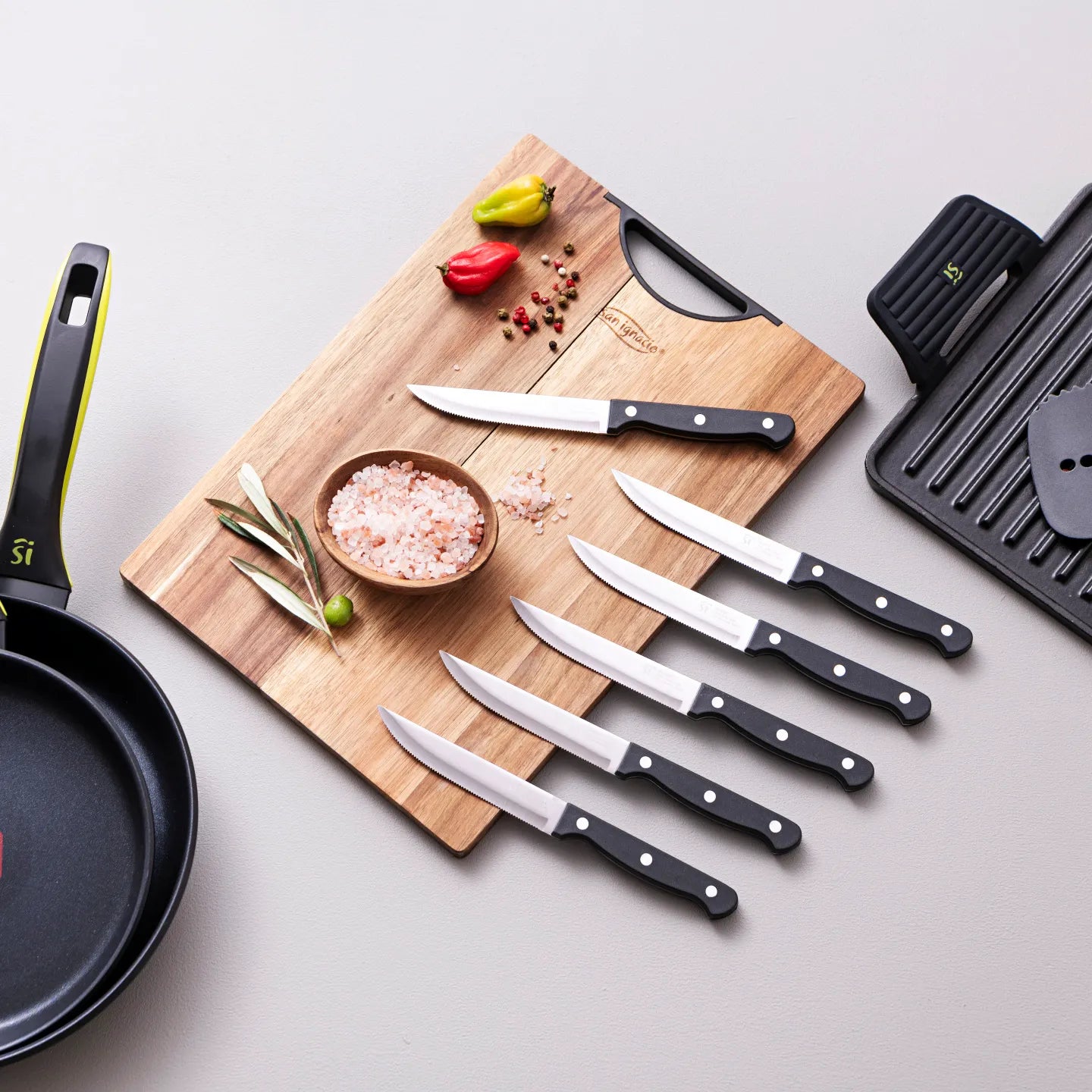 Set de 6 cuchillos chuleteros San Ignacio de 12.5cm y acero inoxidable - XTRA