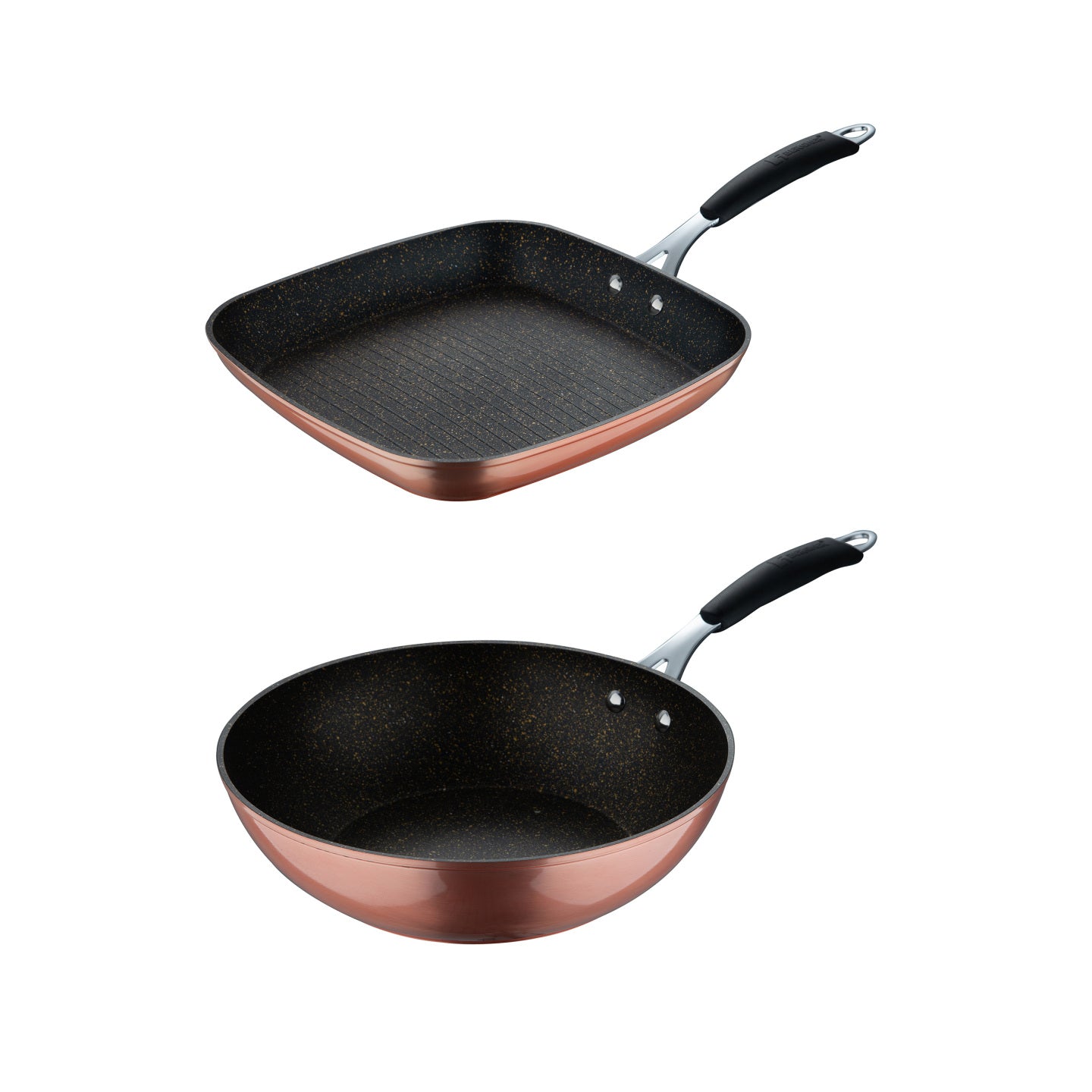Set de plancha asador y wok de 28 cm - Copper