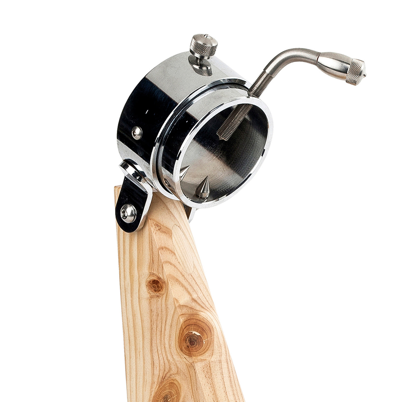 Jamonero con cabeza giratoria San Igancio de acero inoxidable y madera - Sevilla