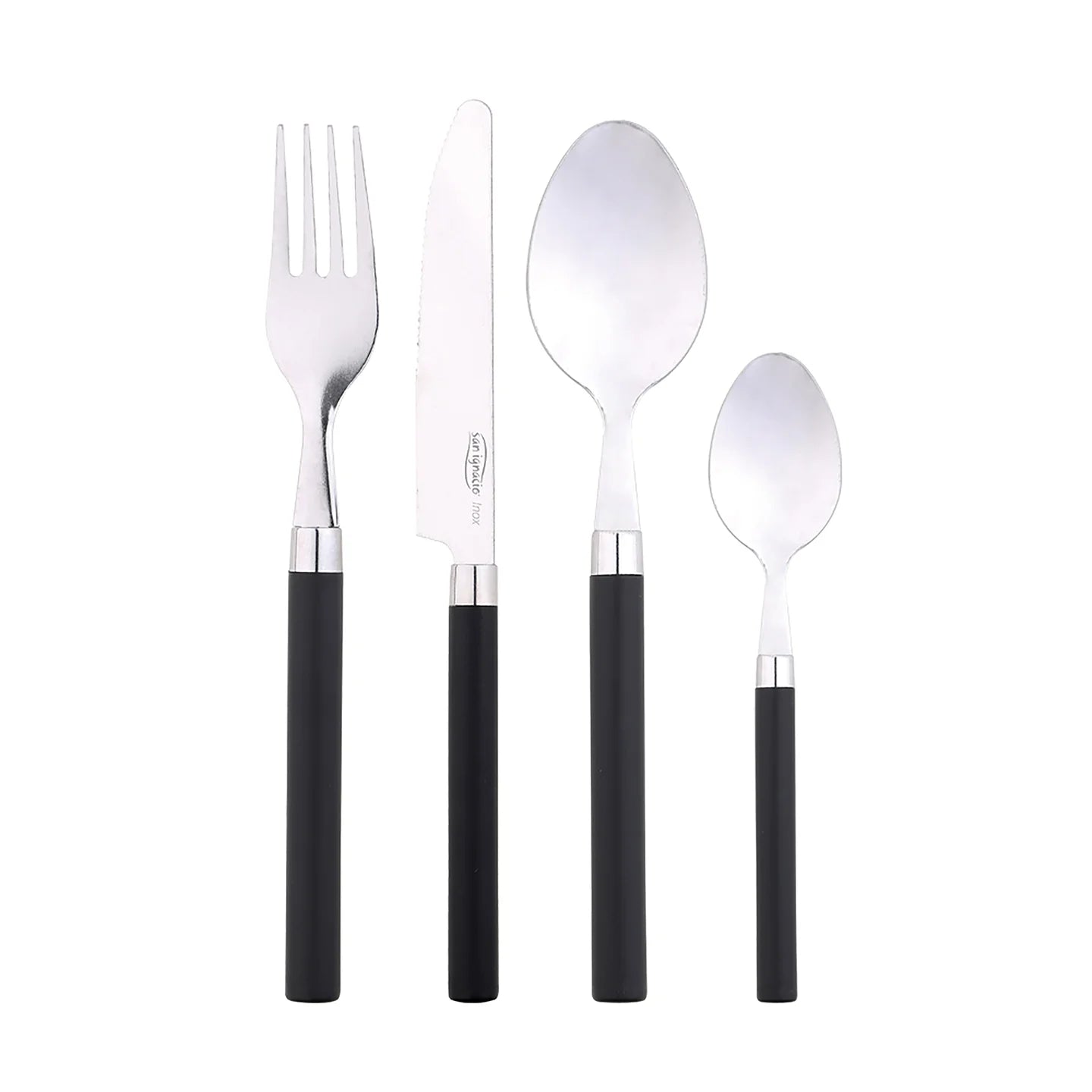 Juego de Cuberteria 24 Piezas Acero Inox Happie Black - San Ignacio