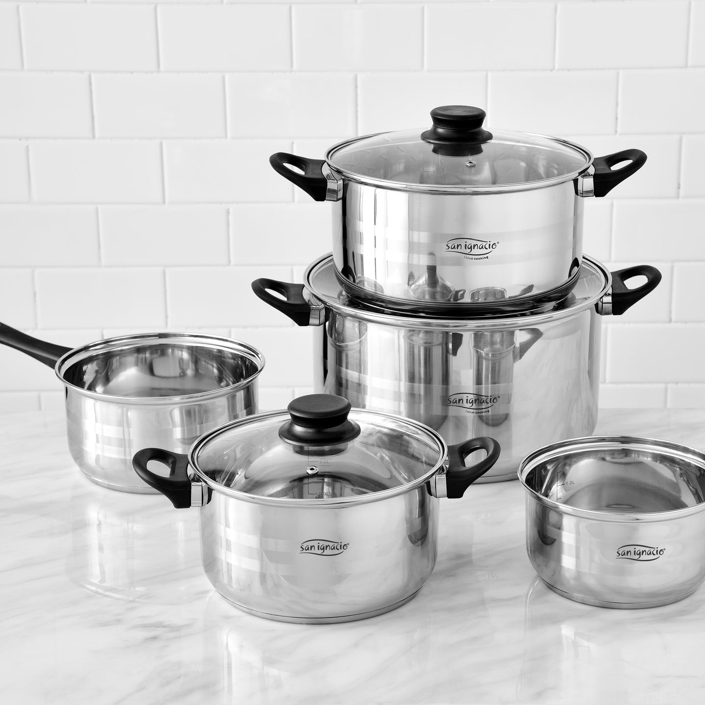 Batería de cocina San Ignacio de acero inoxidable 8 piezas - Toledo (1)