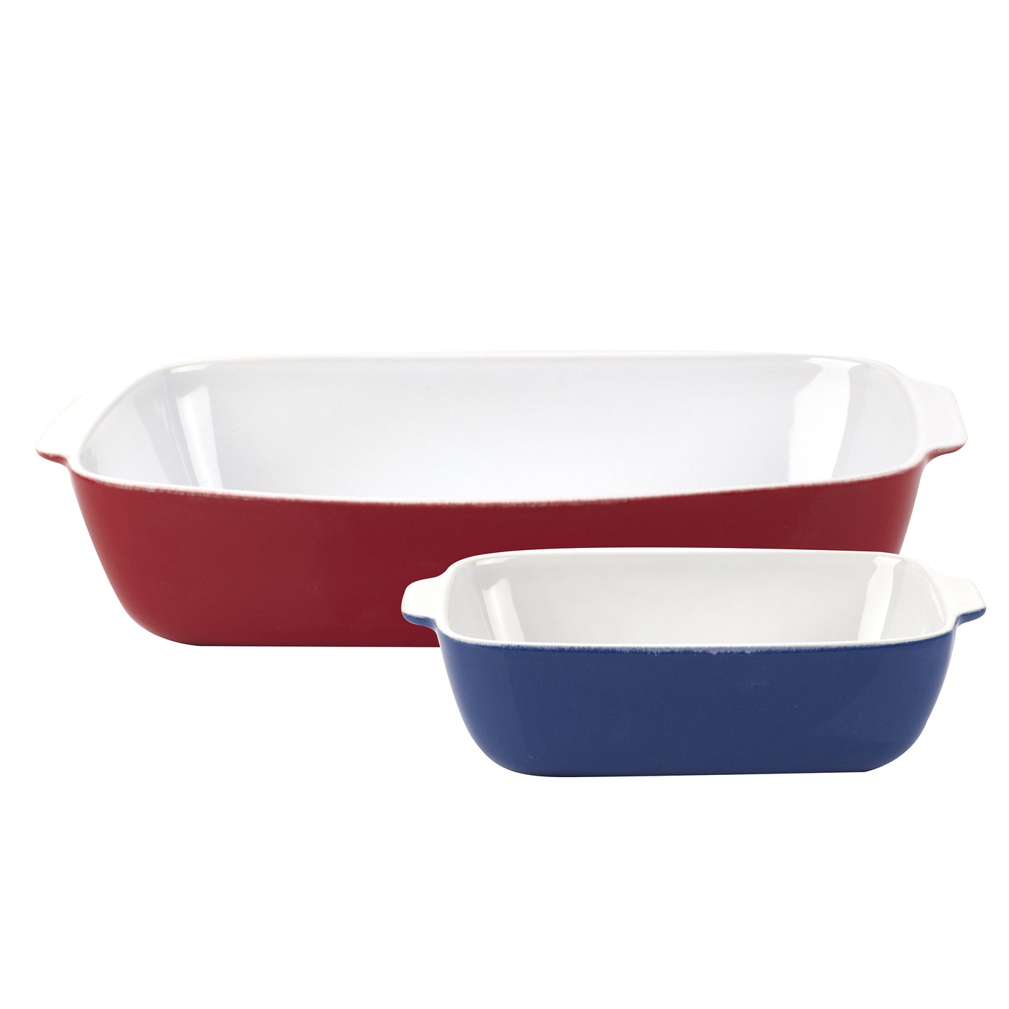 SET 2PC FUENTE (ROJO 32,5x20,5x7,5CM + AZUL 20x13x6CM) GRES RAINBOW BE