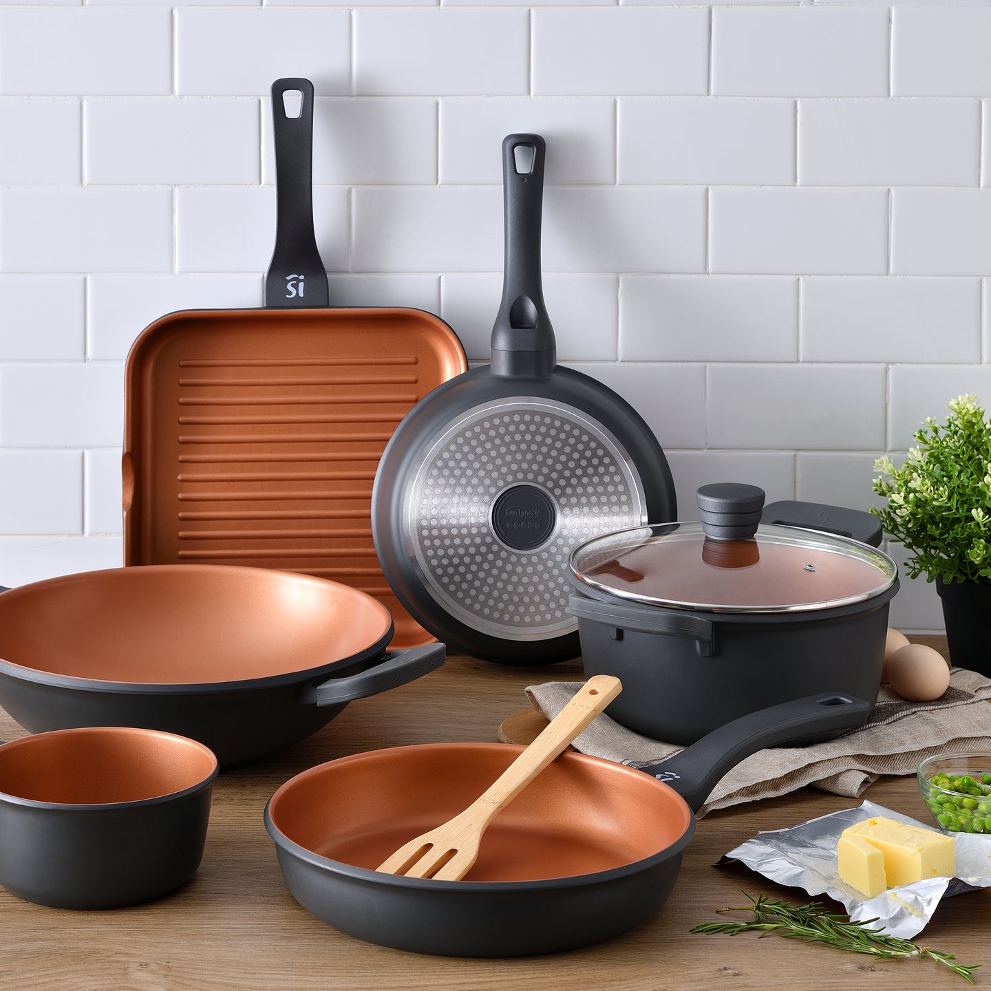 Wok y sartén grill San Ignacio de aluminio forjado - Bronze (5)