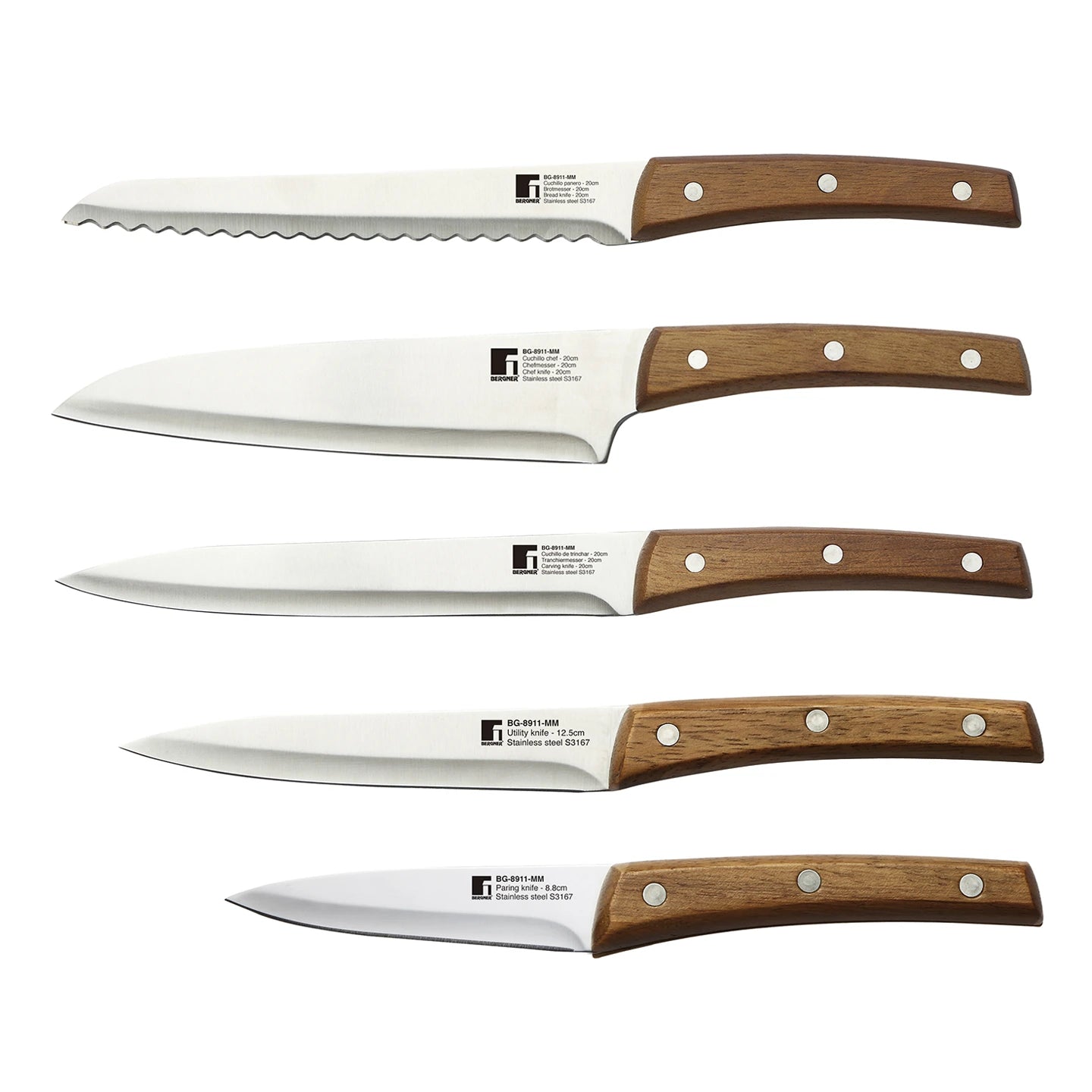Set de 11 cuchillos + Tijeras + Tacoma Nature - Bergner
