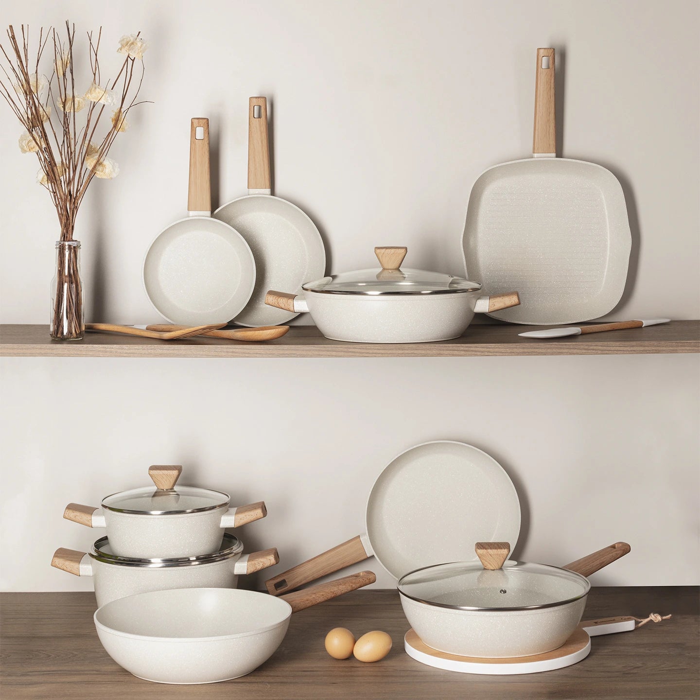 Sartén para saltear con Tapa 28 Cm Alu Forjado Naturally - Bergner
