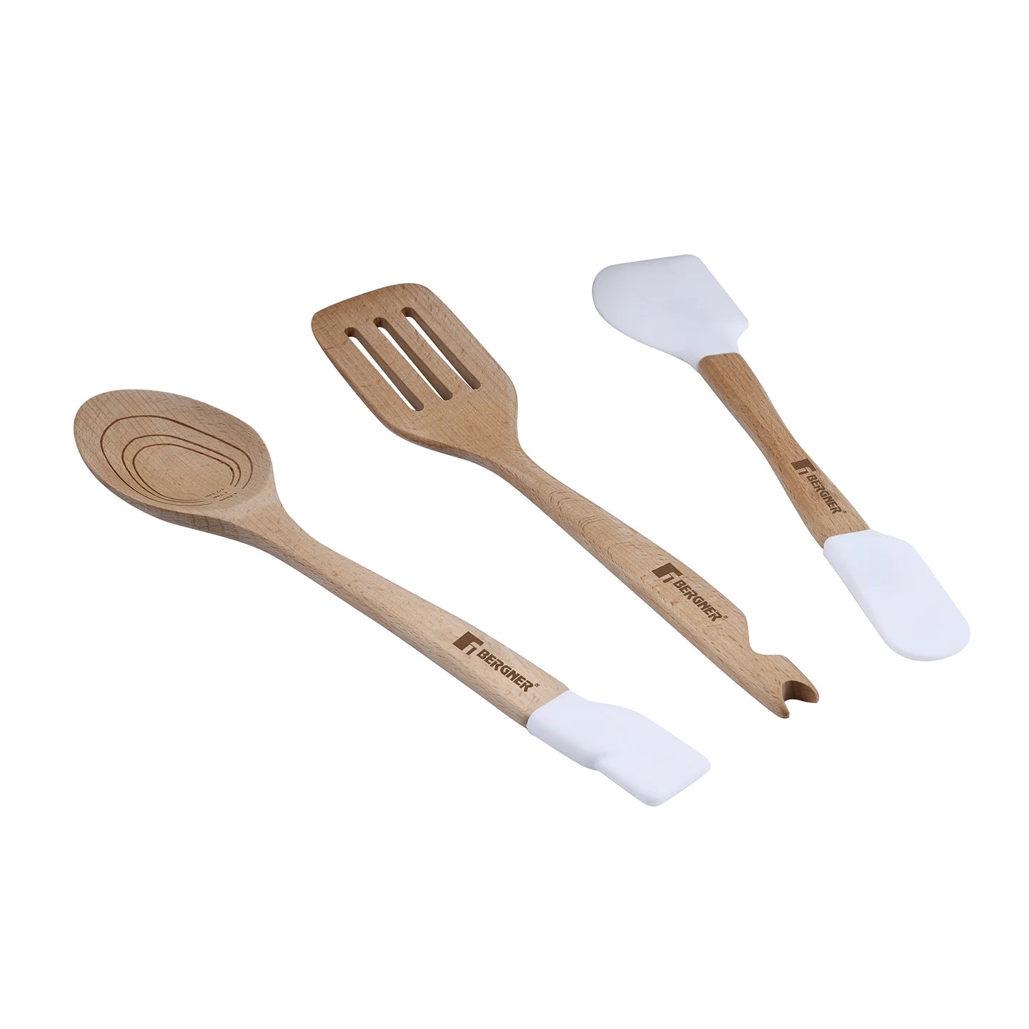 Set 3 Utensilios de Cocina de Madera de Haya Naturally - Bergner