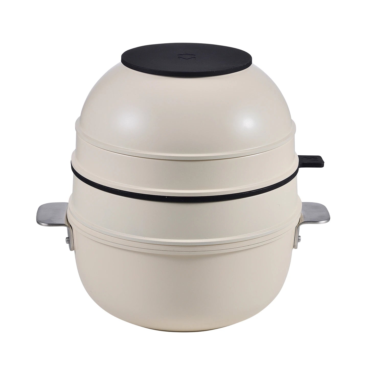 Batería de cocina de 10 piezas MasterPRO apilable de aluminio fundido - Share & Play - Beige