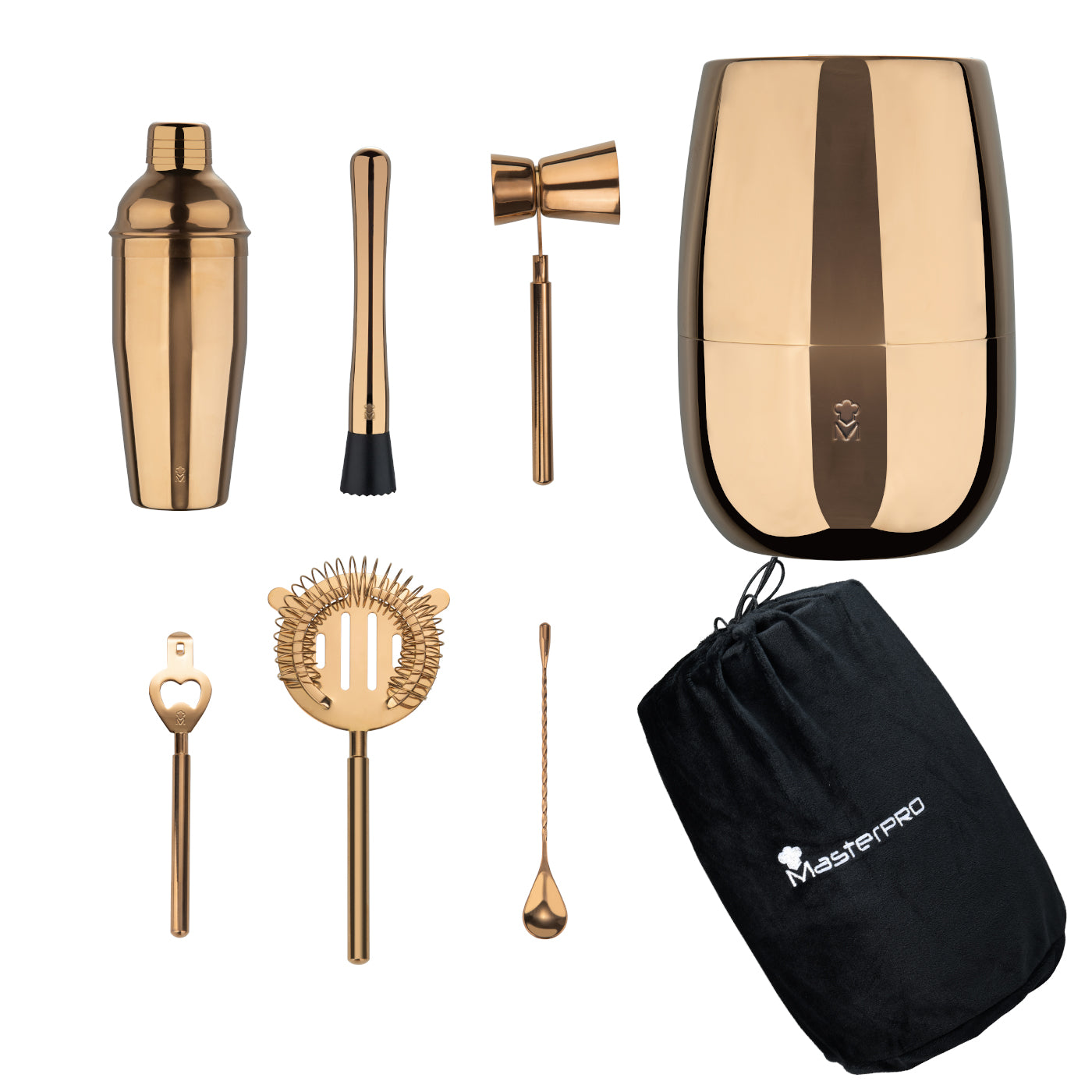 The Drop set de coctelería de 6 piezas con cubitera - Color Cobre