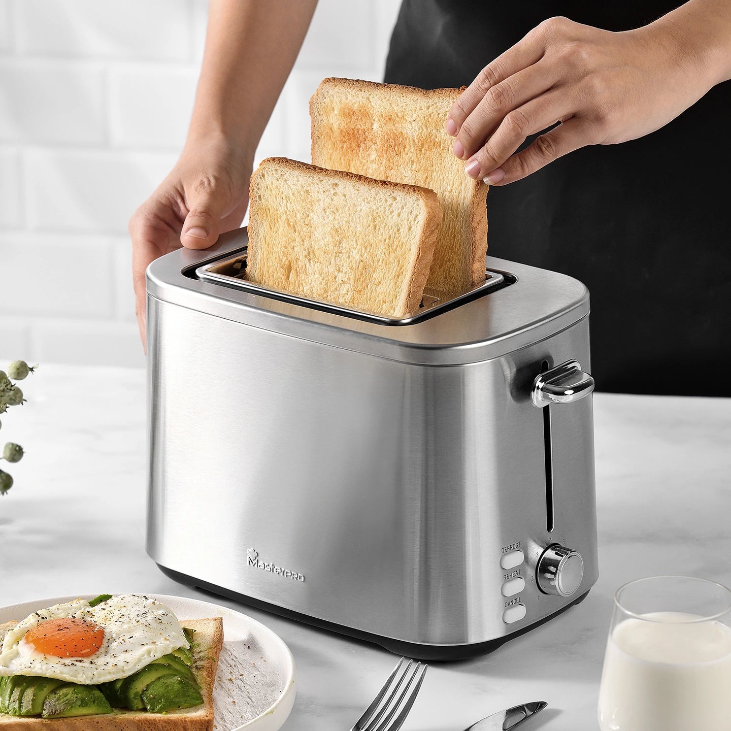 Tostadora 2 rebanadas Foodies 800W 7 niveles de tostado- MasterPRO