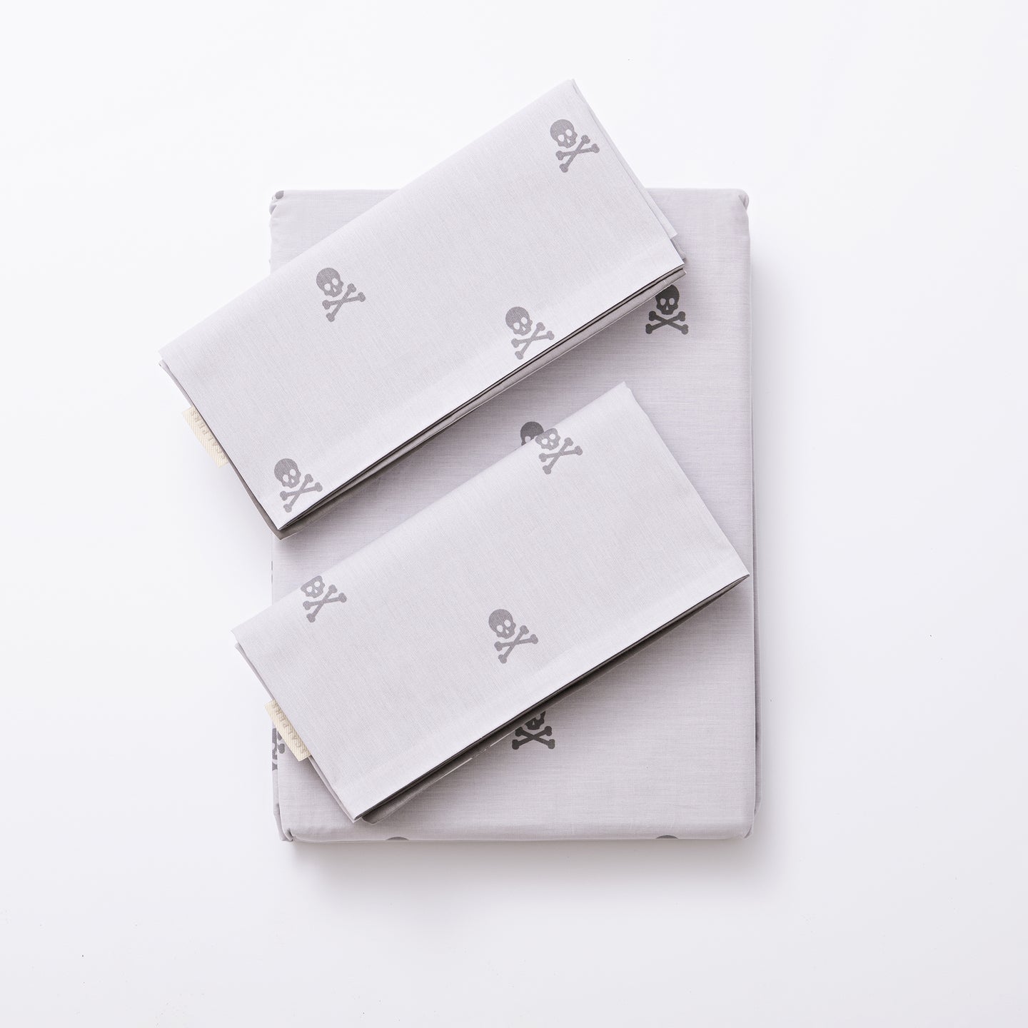 SET CAMA 365 (FUNDA NÓRDICA 260x240CM + FUNDA ALMOHADA (x2)50x105CM) 100% ALGODÓN 200TC GRIS OSCURO & GRIS CLARO CALAVERAS 365 SCALPERS HOME SC