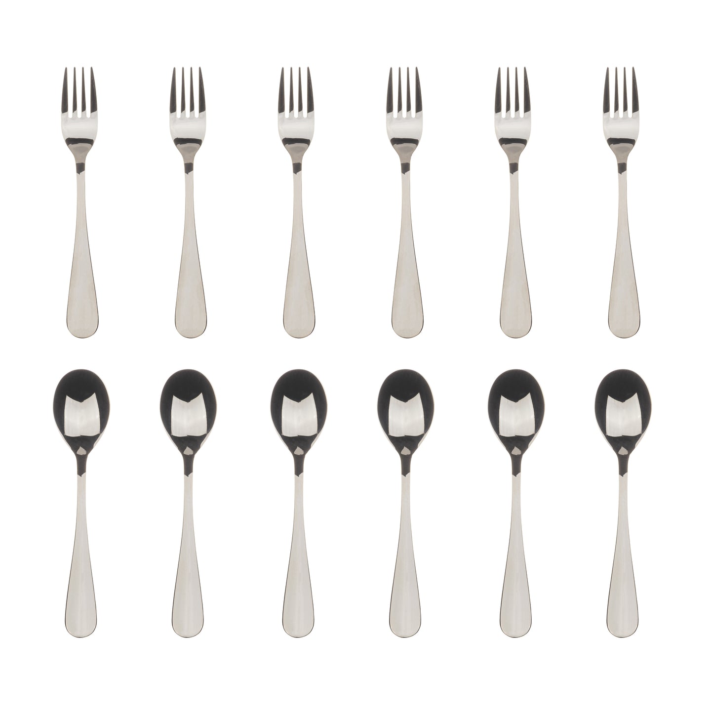 SET 12PC POSTRE ACERO INOX MUNICH SILVER SHINY BG