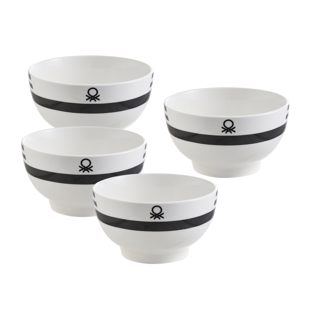 Set 4 Boles de desayuno Benetton 650 ml - Black & white