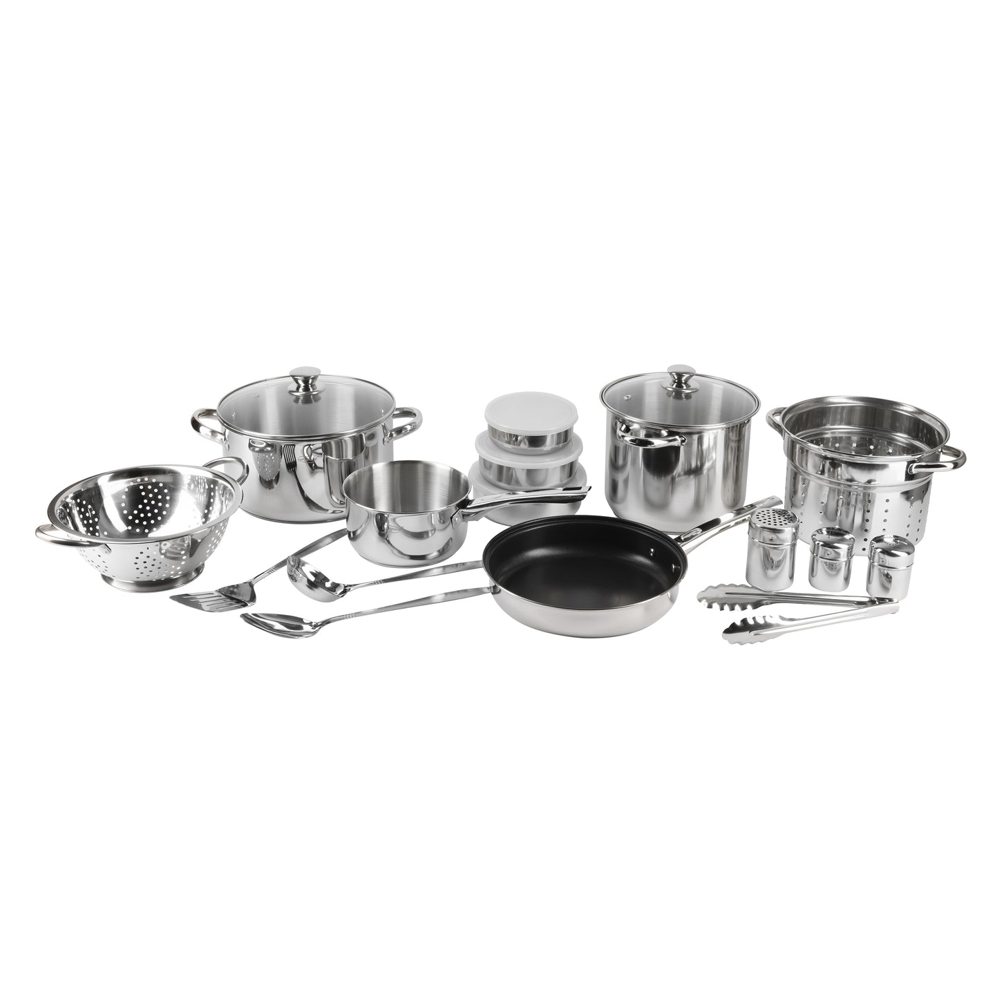 JUEGO DE 18 PZS BATERIA DE COCINA ACERO INOX IND LULA SG