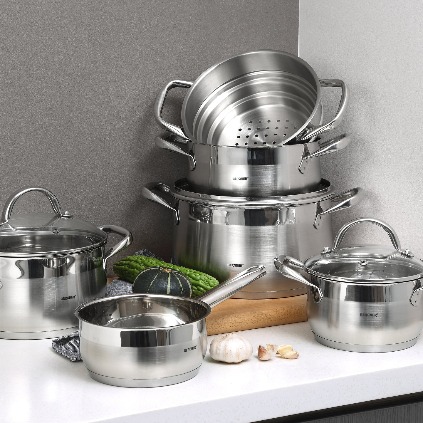 Olla vaporera Bergner Acero Inoxidable 4.2 L (4)