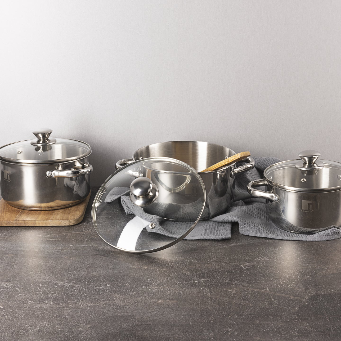 Batería de cocina Bergner de acero inoxidable 6 piezas - Alea (8)