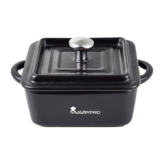 MINI CACEROLA CUADRADA 13.5X10.6X4.5/6.5CM STONEWARE C/TAPA COOK AND SHARE MP