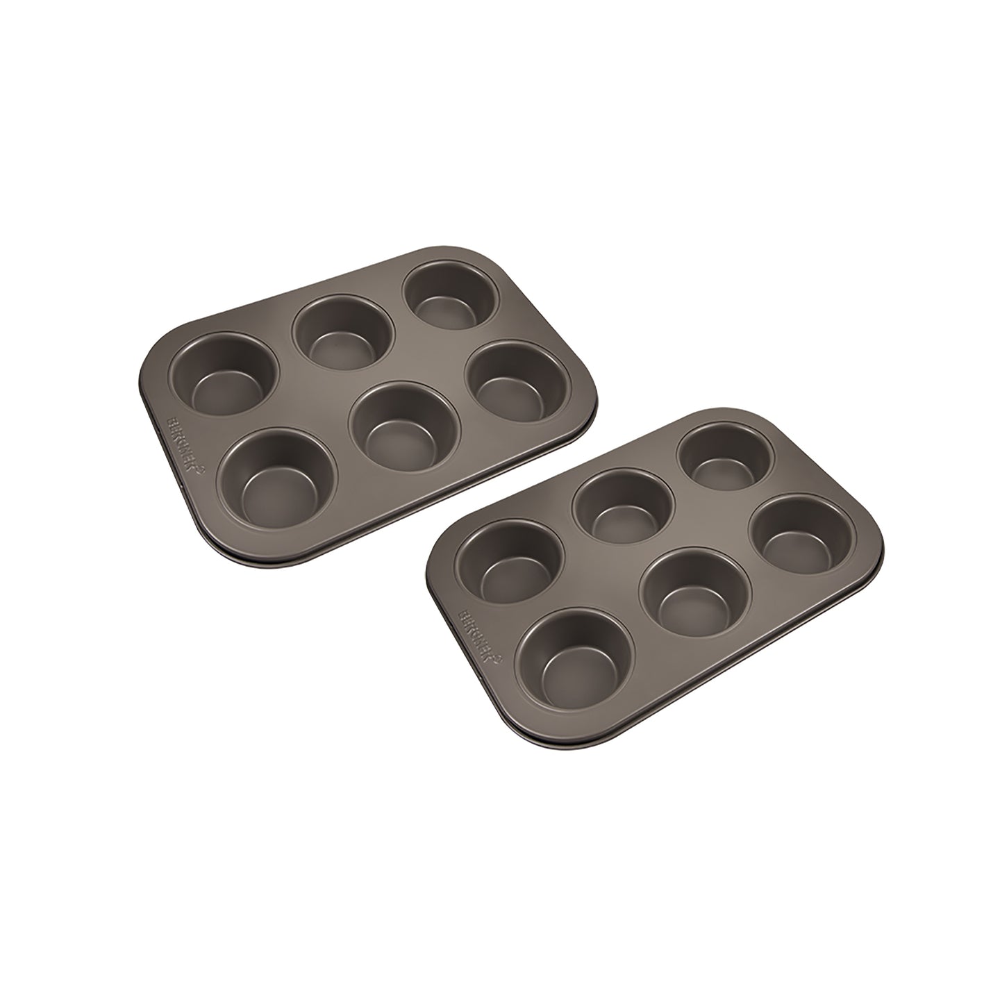 SET 2 MOLDES 6 MUFFIN 26.5X18.5X3CM ACERO AL CARBONO BAKE LOVERS BG