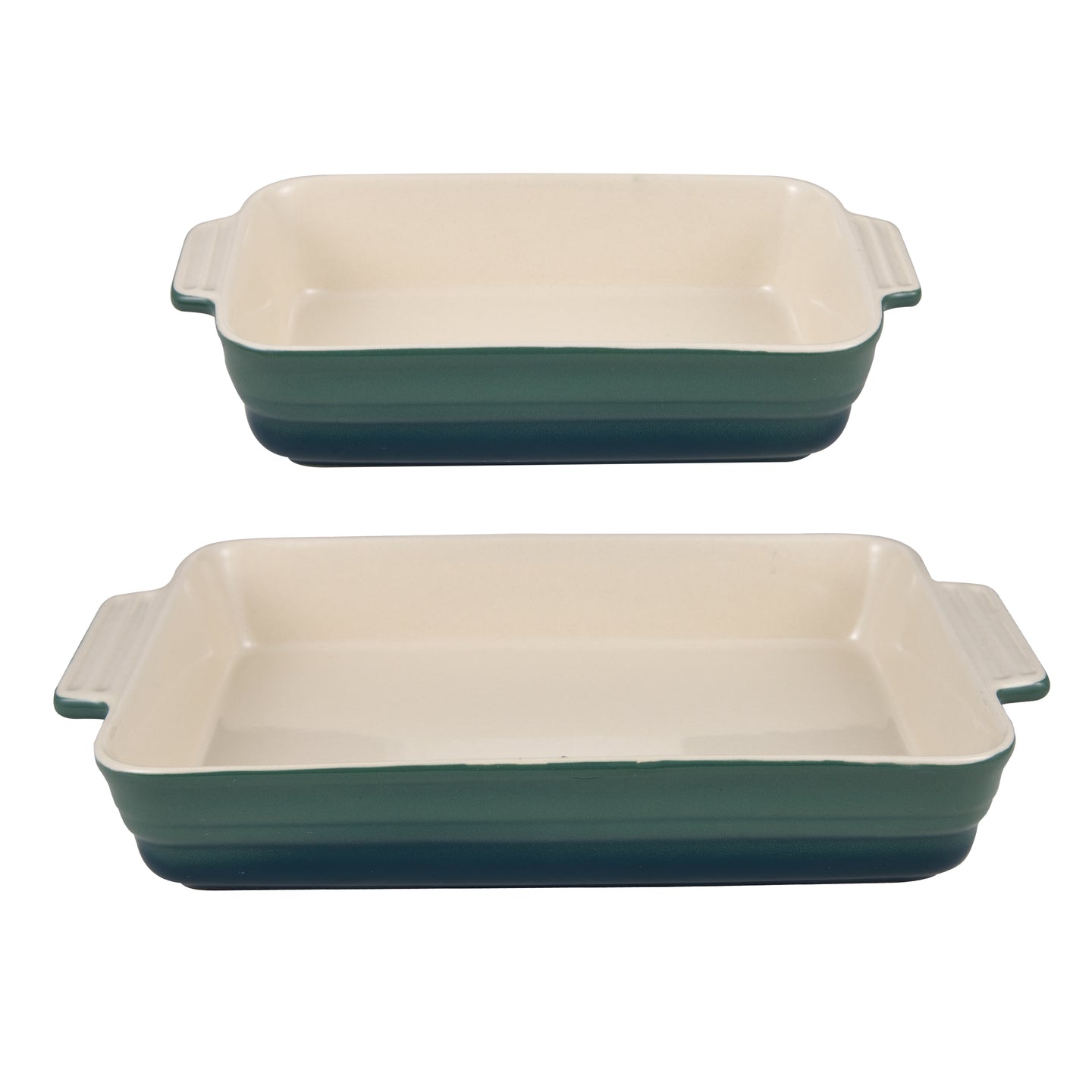 SET 2PCS FUENTE DE HORNO RECTANGULAR GRES VERDE EXCALIBUR BG