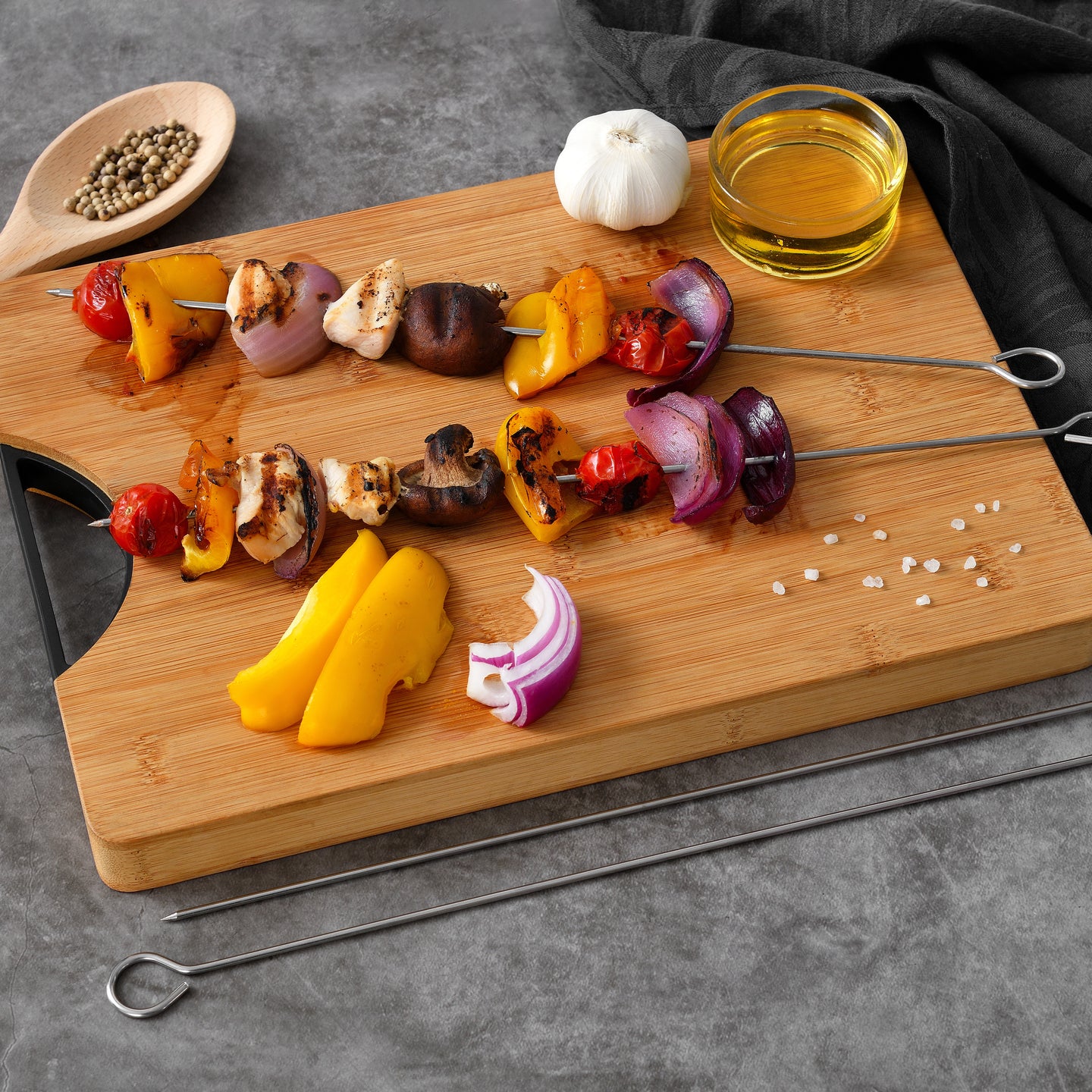 Set 4 brochetas acero inoxidable Bergner (4)