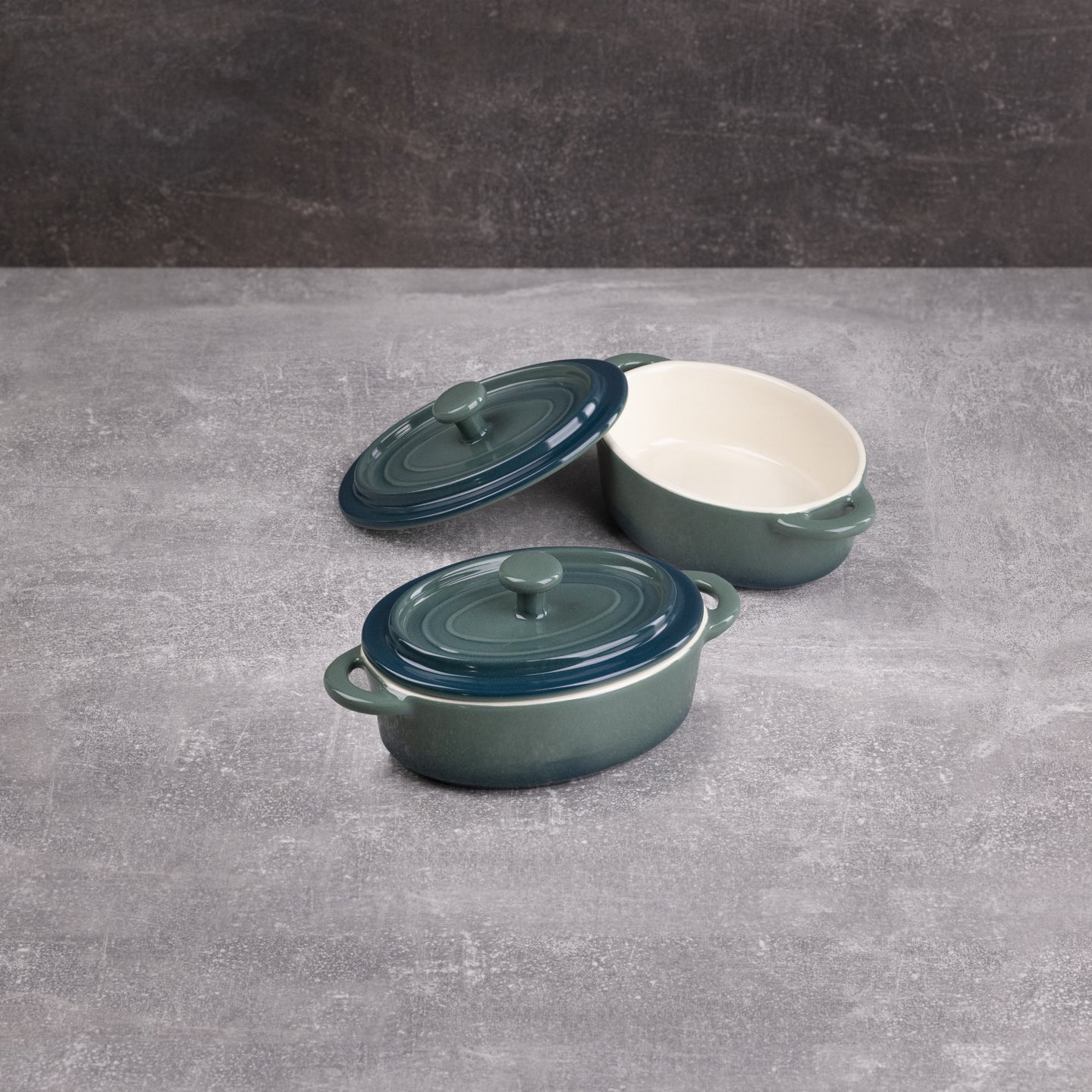 Set 2 mini cacerolas ovalados con tapa Bergner - Excalibur (4)