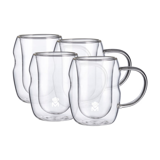 SET 4PCS VASOS DE 50ML BOROSILICATO DOBLE PARED MIXOLOGY MP