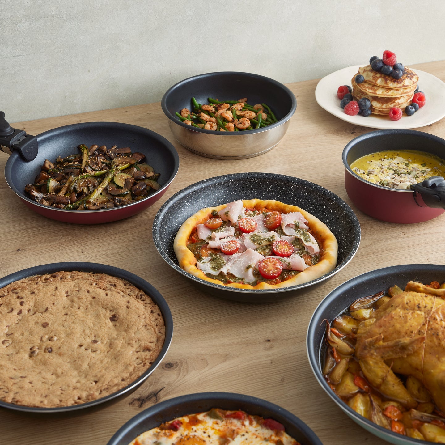 Set 3 sartenes de mango extraíble acero inoxidable Bergner de 18, 20 y 24 cm - Click & cook (5)