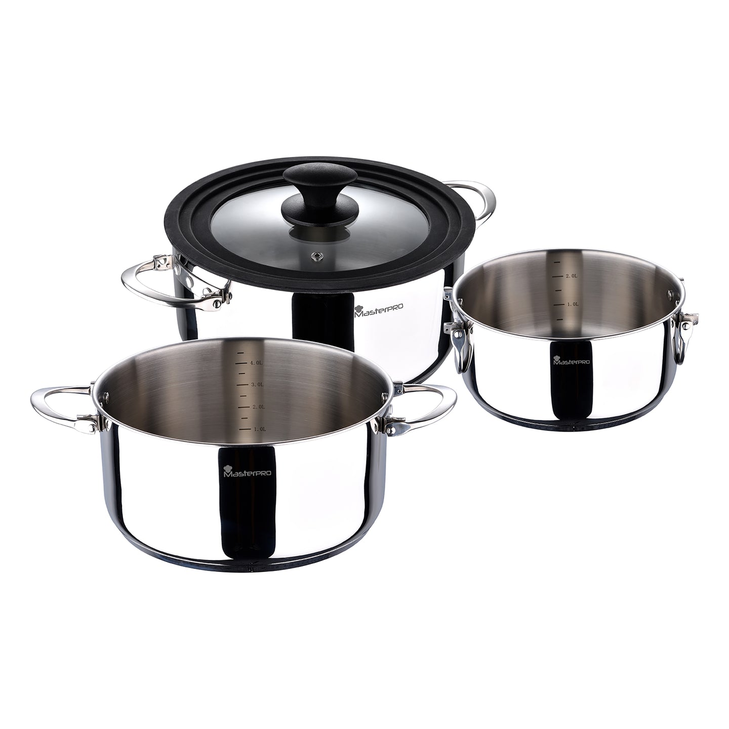 SET 4PC BATERIA DE COCINA ACERO INOX FOODIES MP