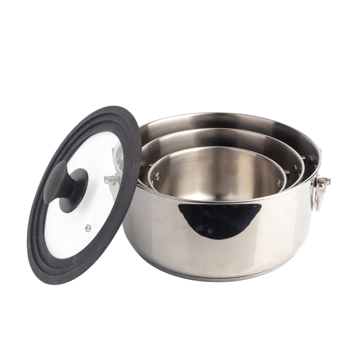 Batería de cocina apilable MasterPRO de acero inoxidable 4 piezas - Foodies Collection (4)