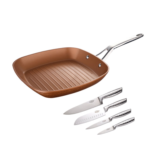 Sartén grill y cuchillos San Ignacio de aluminio forjado - Origen