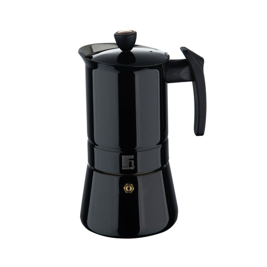CAFETERA 6 TAZAS 14.2X10.5X20CM ACERO INOX IND NEGRO + COBRE COPPER BG