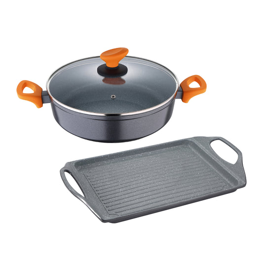 Cacerola baja y plancha grill San Ignacio de aluminio forjado - Lava