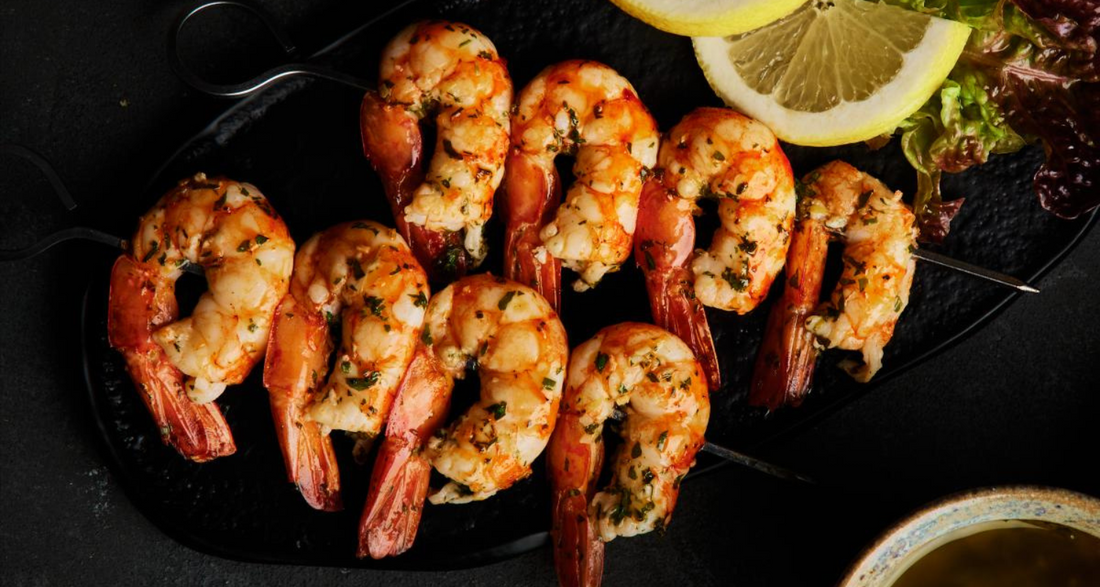 Pincho de gambas al ajillo