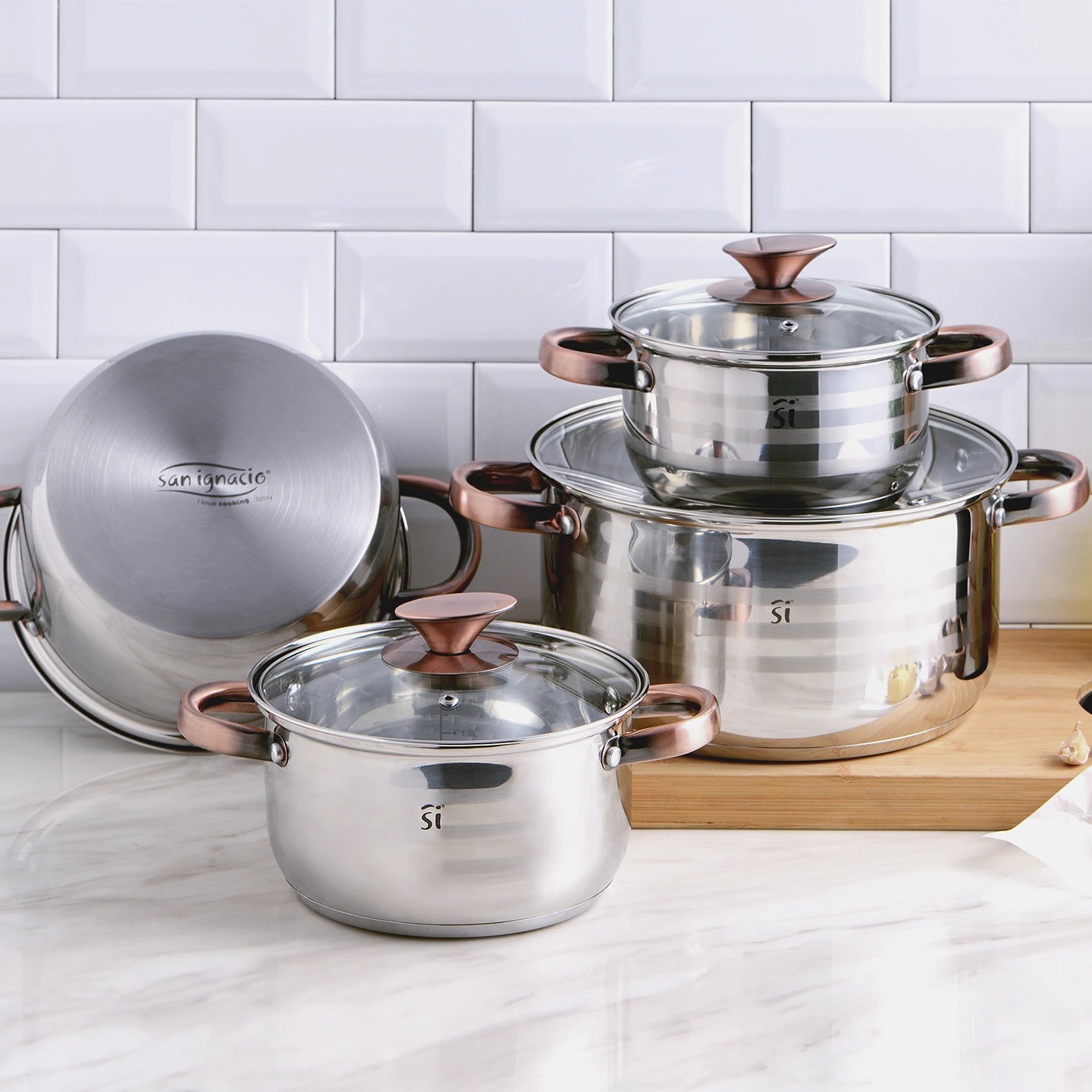 Bateria de cocina de 8 piezas de Acero Inoxidale Altea - San Ignacio