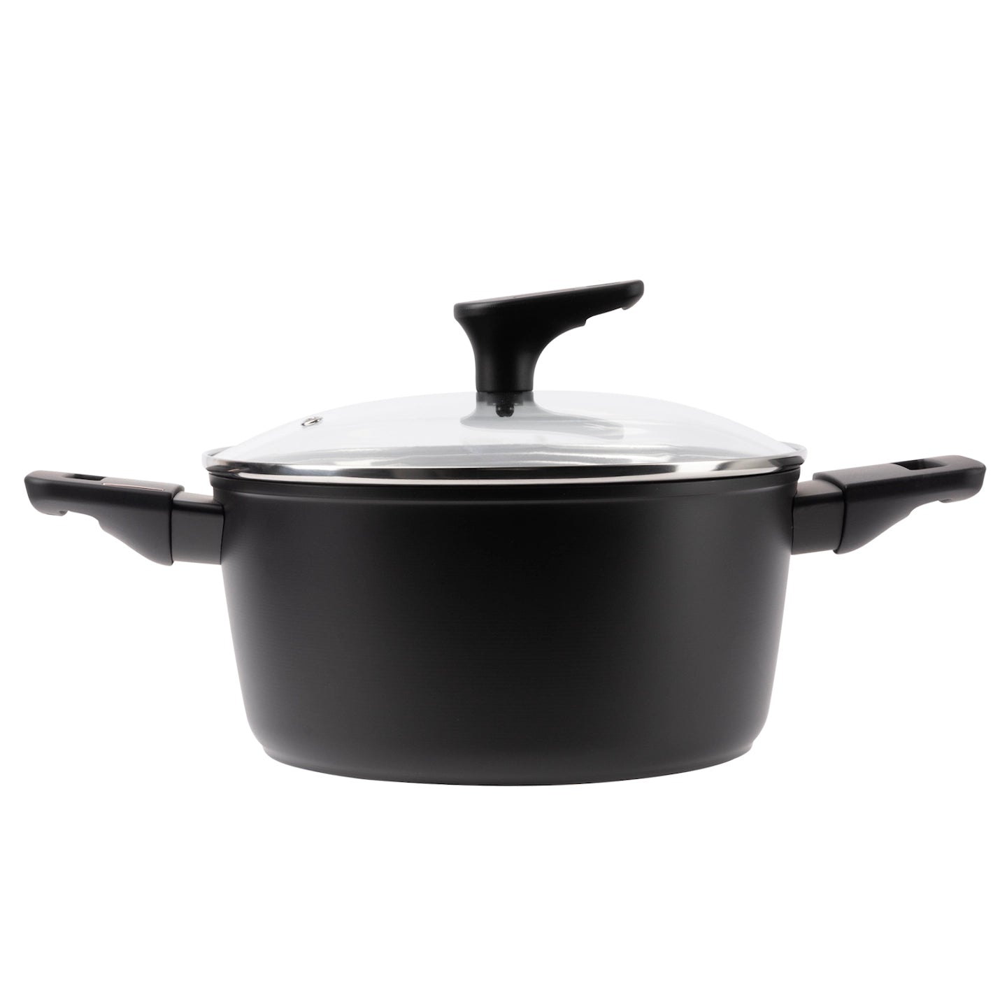 Cacerola con tapa 24Cm Aluminio Forjado Negro Mate Copper - Bergner