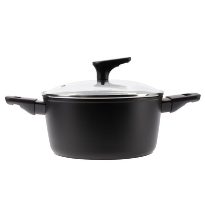Cacerola con tapa 24Cm Aluminio Forjado Negro Mate Copper - Bergner