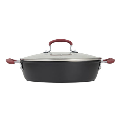 Cacerola Baja con Tapa 28Cm Alu Forjado Maroon - Bergner