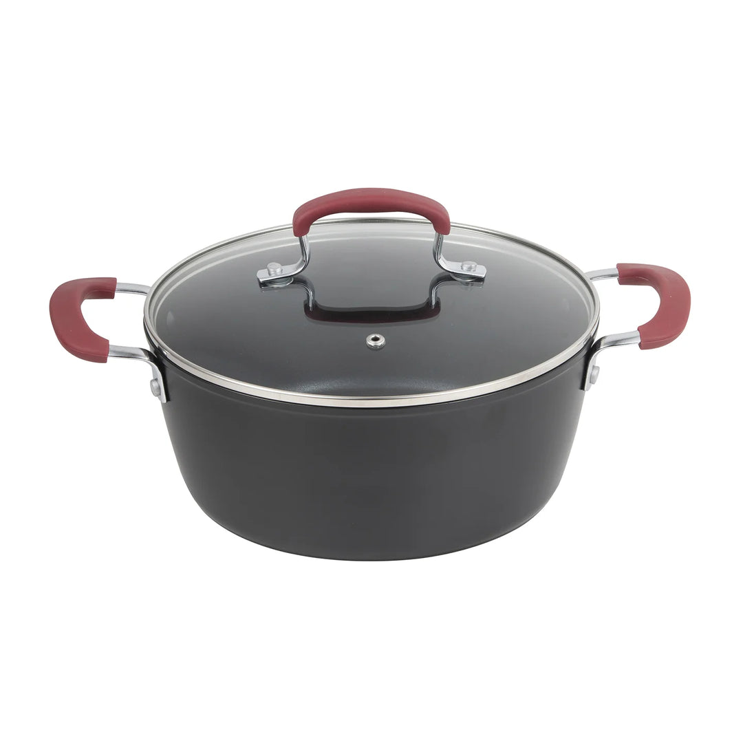 Cacerola con tapa 24 cm. de aluminio forjado Maroon - Bergner