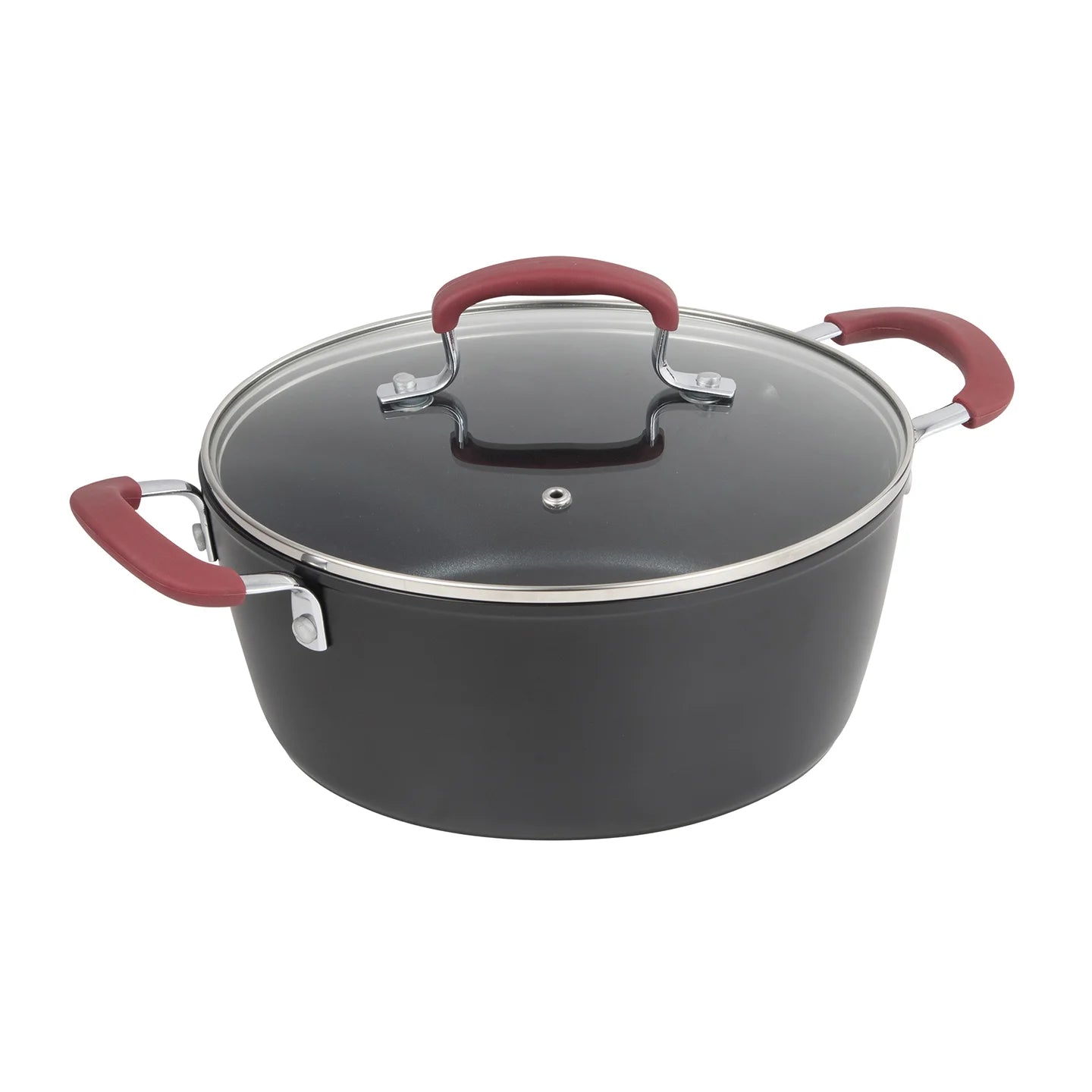 Cacerola con tapa 24 cm. de aluminio forjado Maroon - Bergner