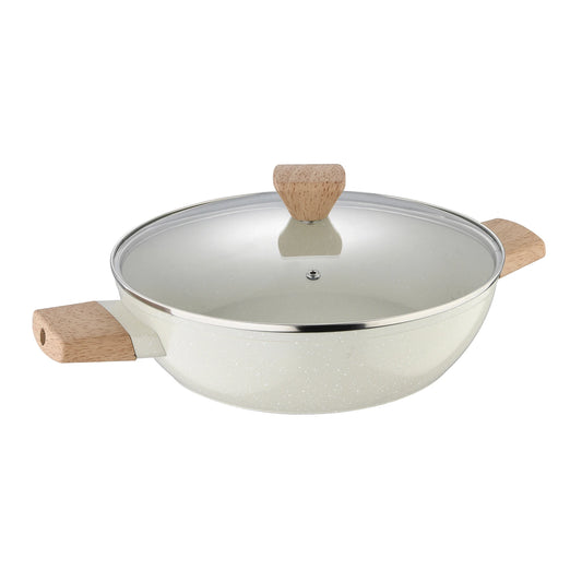 Cacerola Baja con Tapa 28Cm Aluminio Forjado Naturally - Bergner