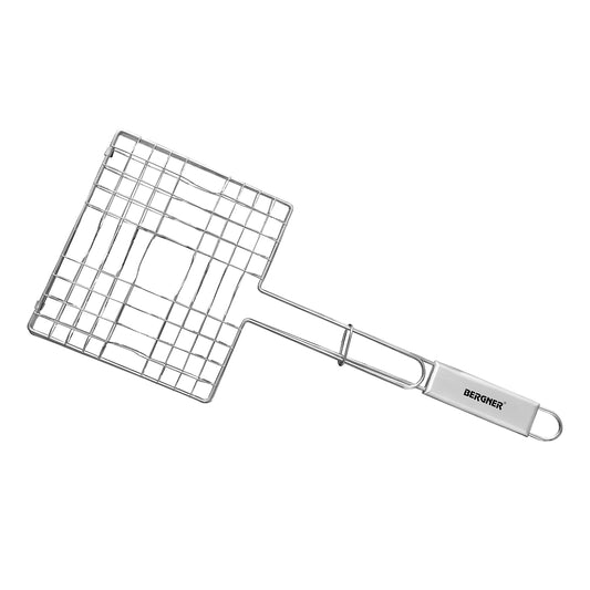Cesta cuadrada para Barbacoa de Acero Inoxidable 56X23X3CM - Bergner