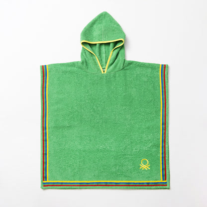 ALBORNOZ PONCHO DE NIÑO 65X65CM 380 GSM 100% ALGODÓN VERDE KIDS BE