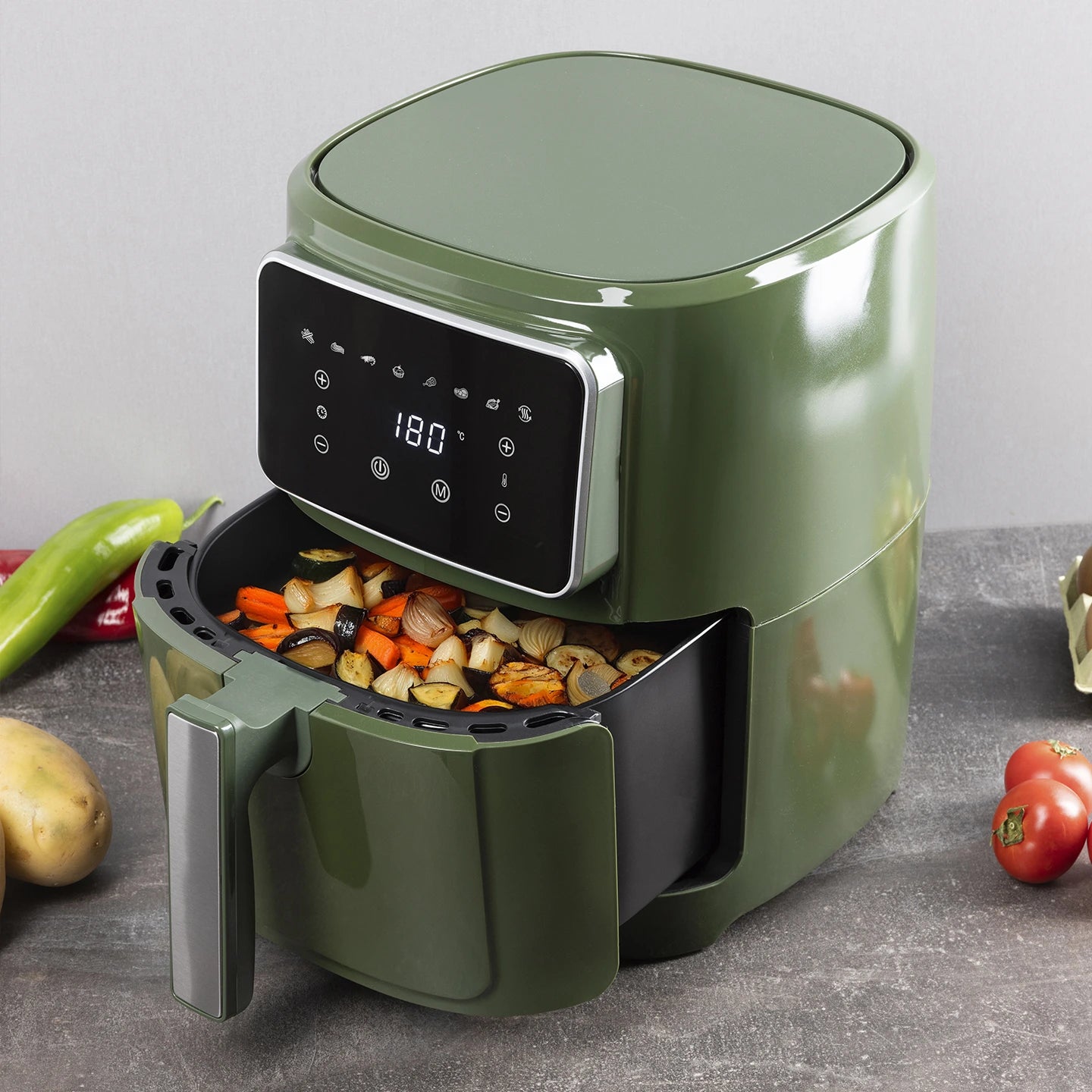 Freidora de Aire 1800W Midnight 6.9L 8 Programas - Bergner