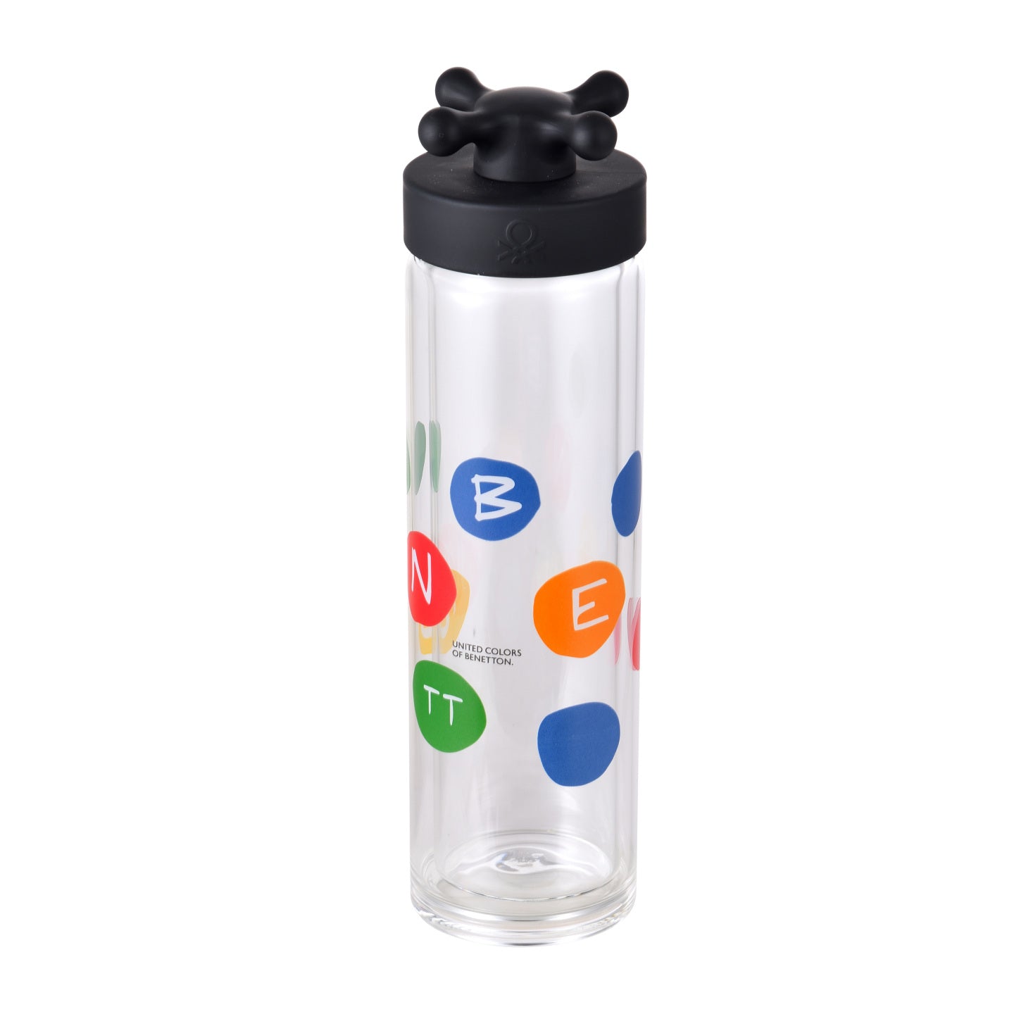 Botella de agua de doble pared Benetton 350 ml vidrio borosilicato - Black & White