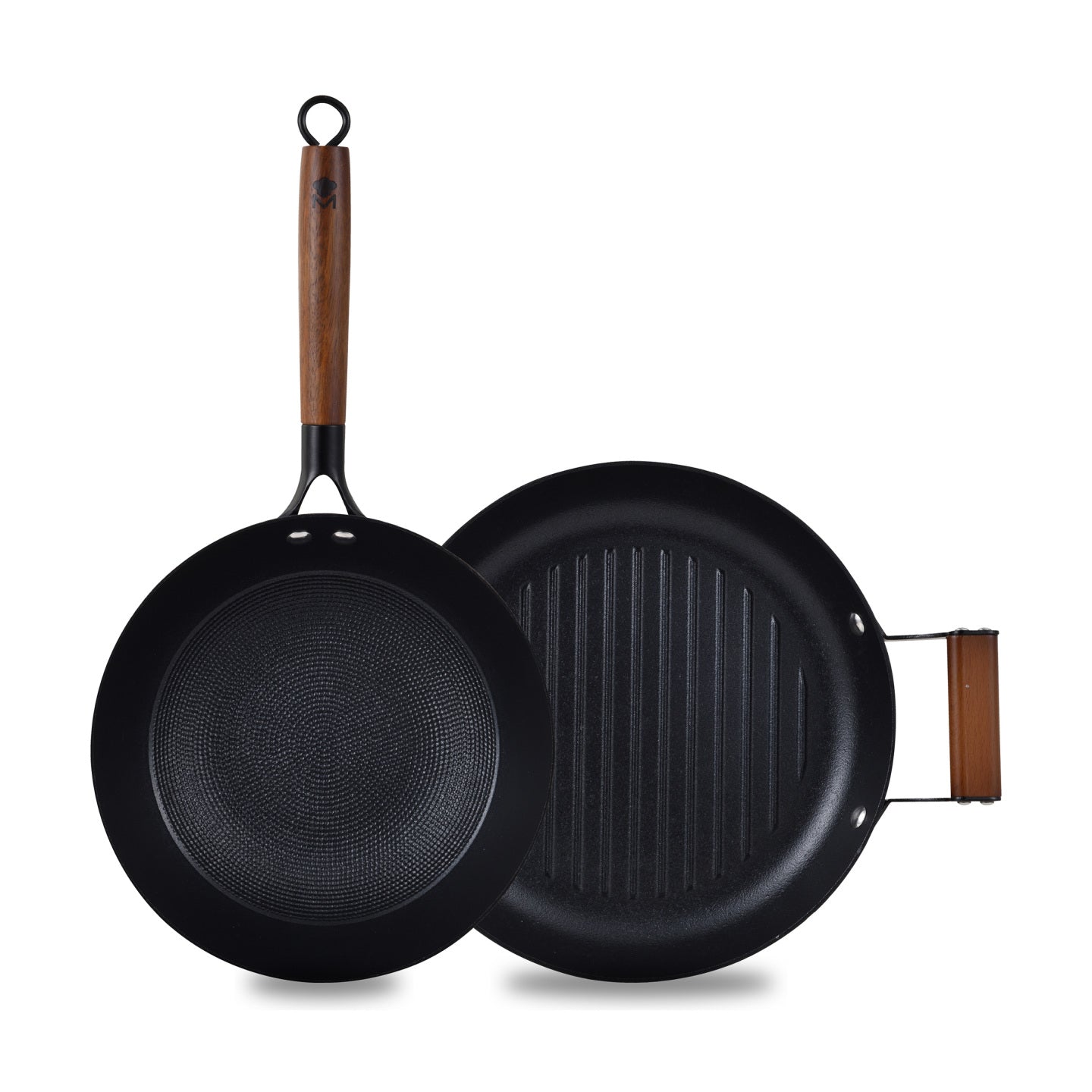 Set de wok y asador redondo de MasterPRO de hierro prensado 24 cm - Odin