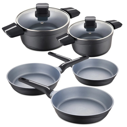 Batería de cocina de 7 piezas San Ignacio de aluminio fundido - Bistro Grey